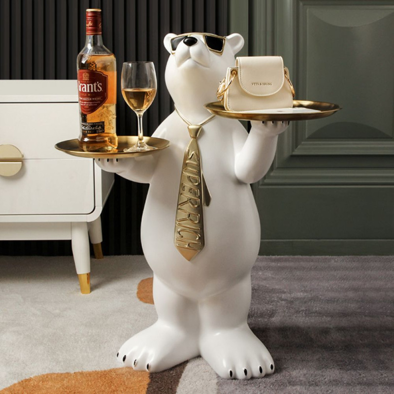 میز و مجسمه خرس قطبی