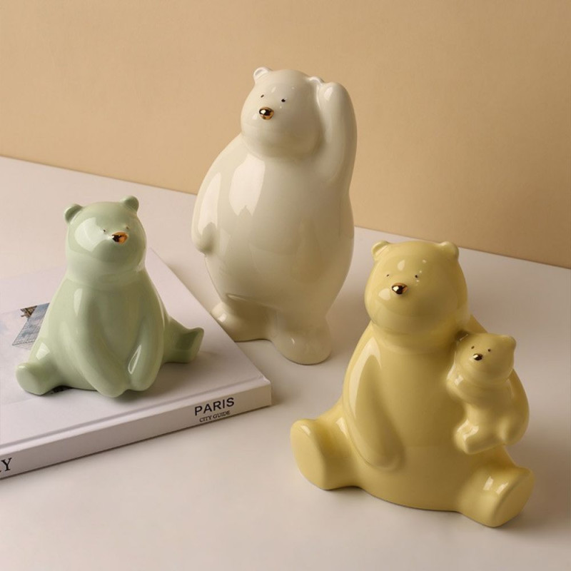 ست سه تایی مجسمه خانواده خرس قطبی